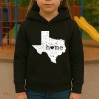 Texas Home Distressed Tx Map With Heart Kids Hoodie thumb 3
