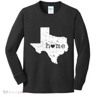Texas Home Distressed Tx Map With Heart Kids Long Sleeve Shirt thumb 0