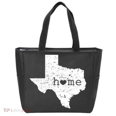 Texas Home Distressed Tx Map With Heart Tote Bag