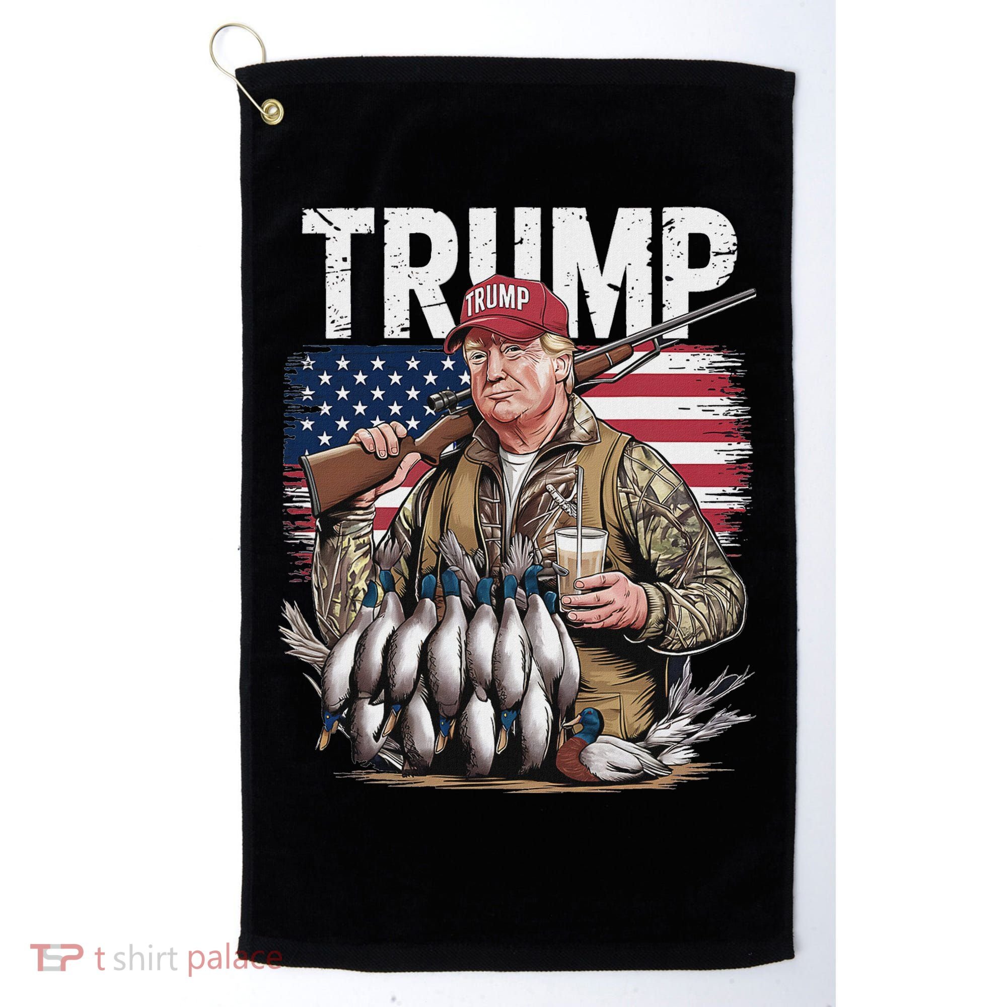 Trump Hunting Duck Hello Hunting Camo Hunting Golf Towel