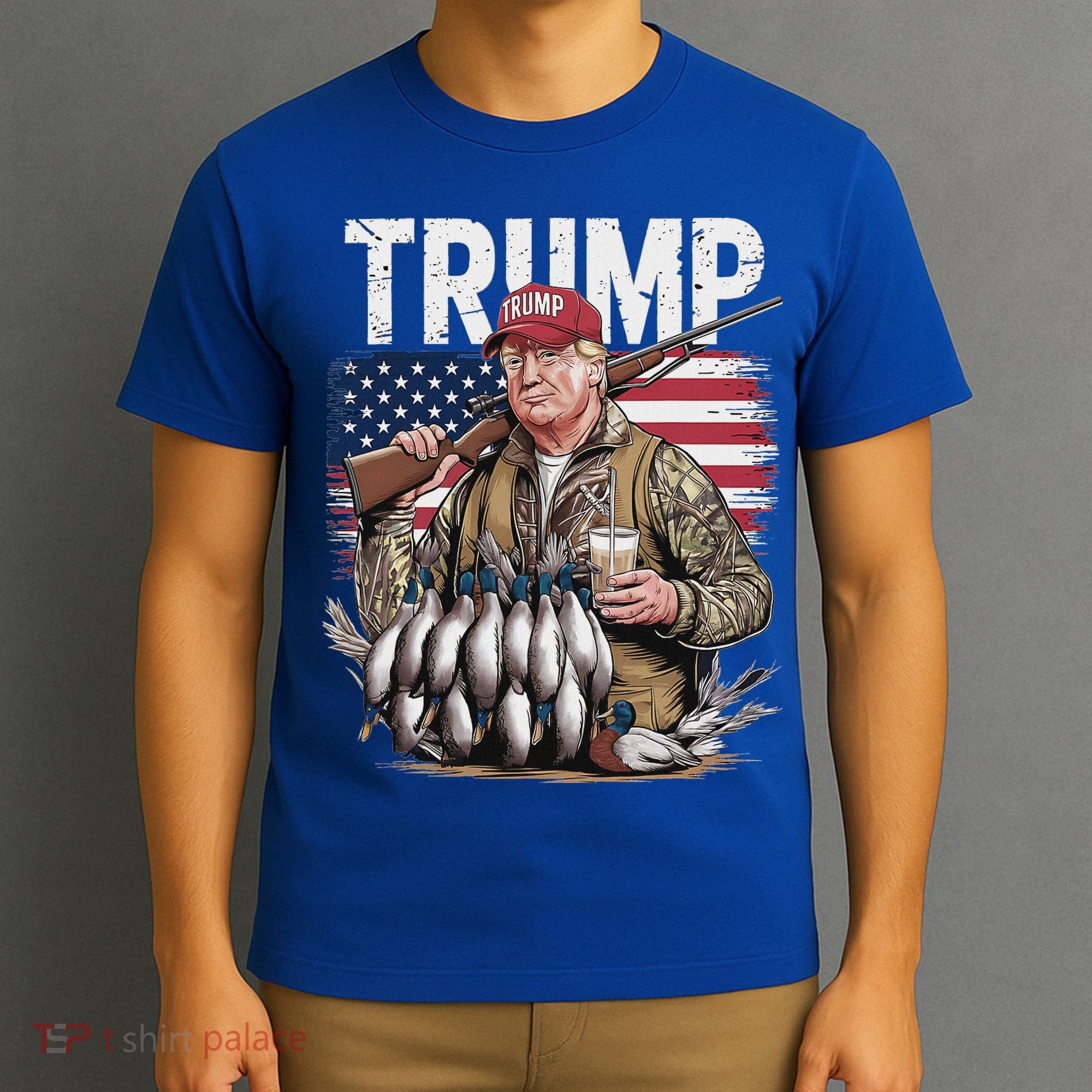 Trump Hunting Duck Hello Hunting Camo Hunting T-Shirt