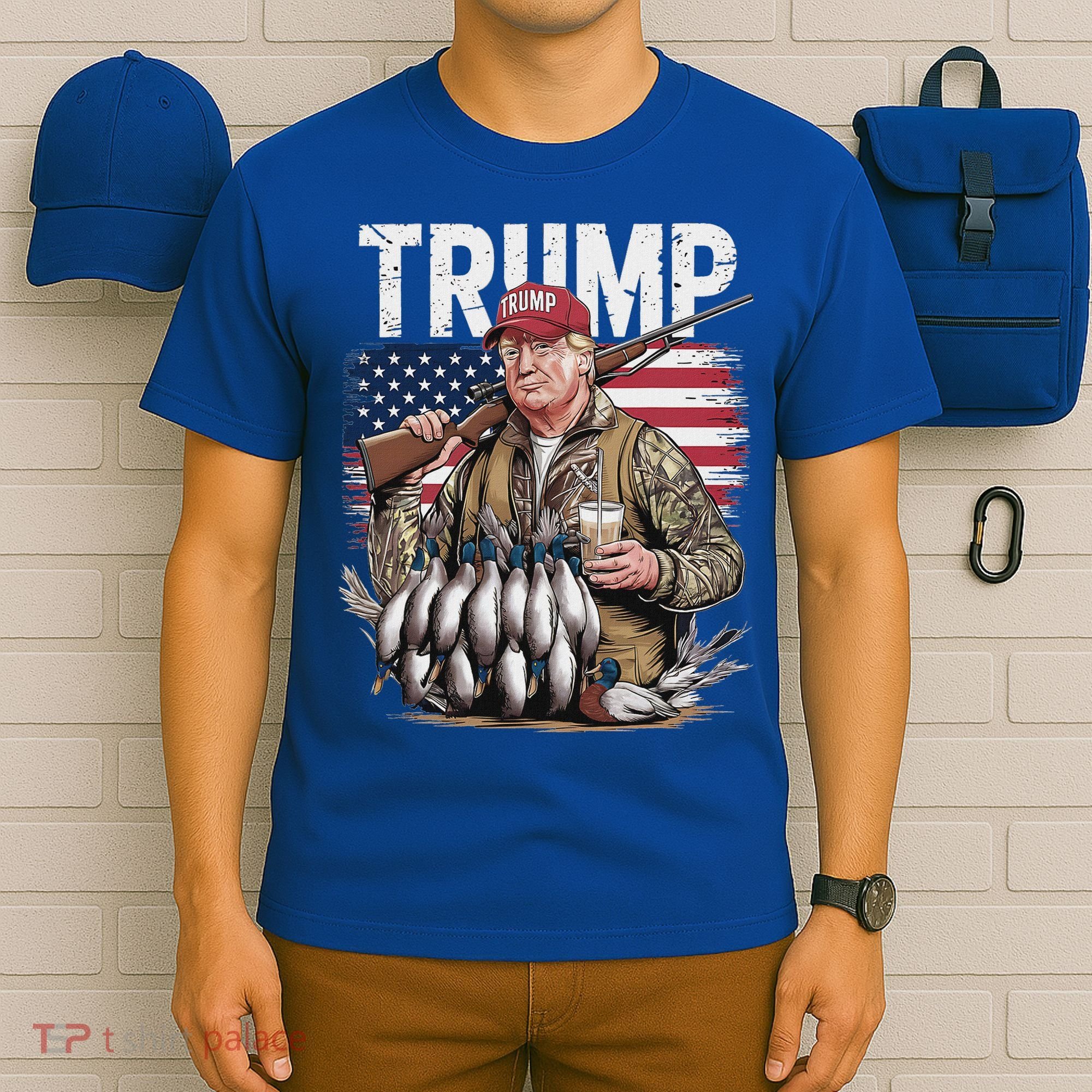 Trump Hunting Duck Hello Hunting Camo Hunting T-Shirt