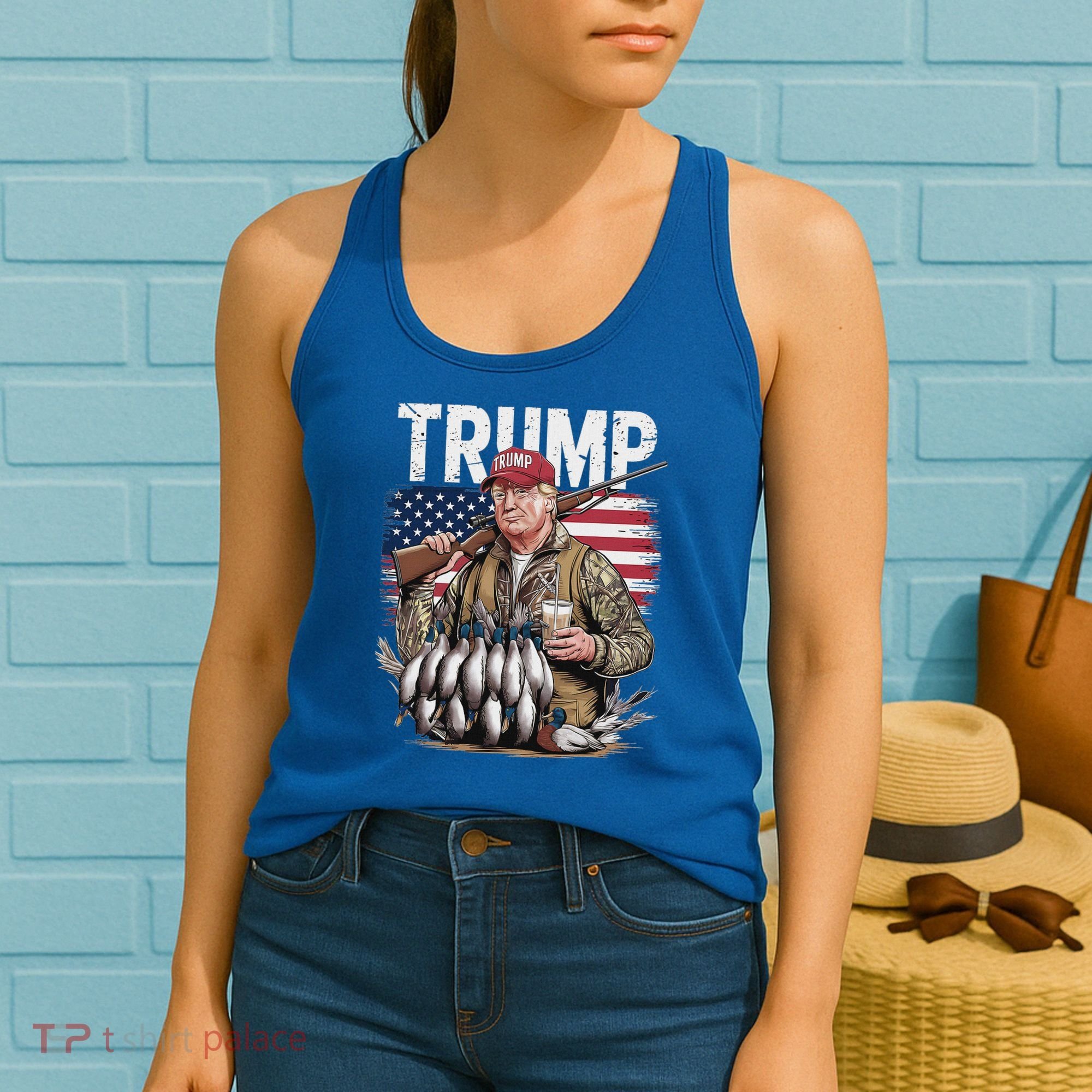 Trump Hunting Duck Hello Hunting Camo Hunting Women's Tank Top