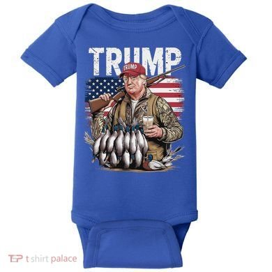 Trump Hunting Duck Hello Hunting Camo Hunting Baby Bodysuit