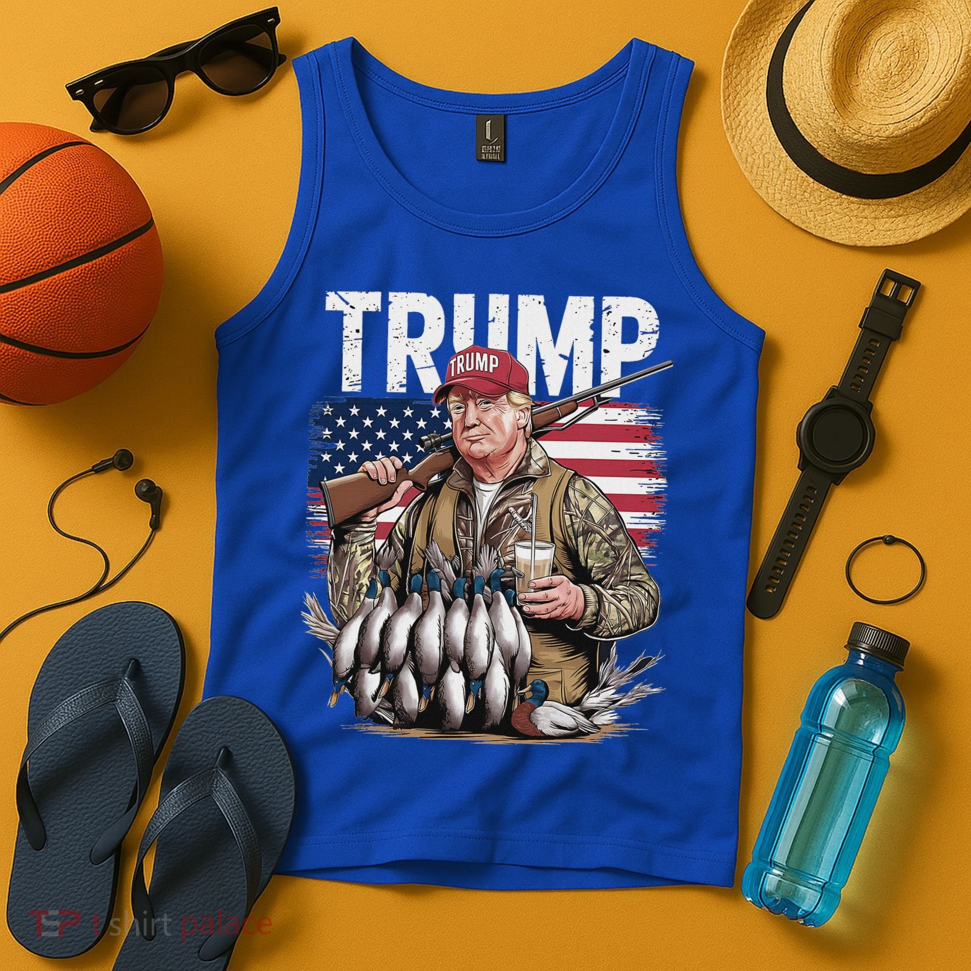 Trump Hunting Duck Hello Hunting Camo Hunting Tank Top