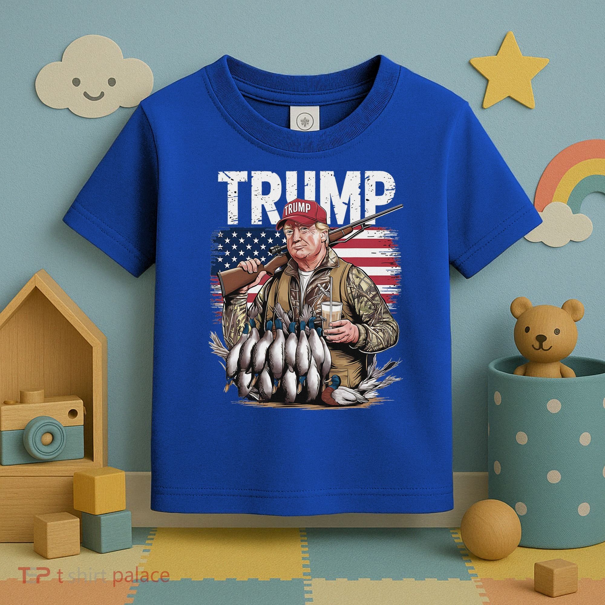 Trump Hunting Duck Hello Hunting Camo Hunting Toddler T-Shirt
