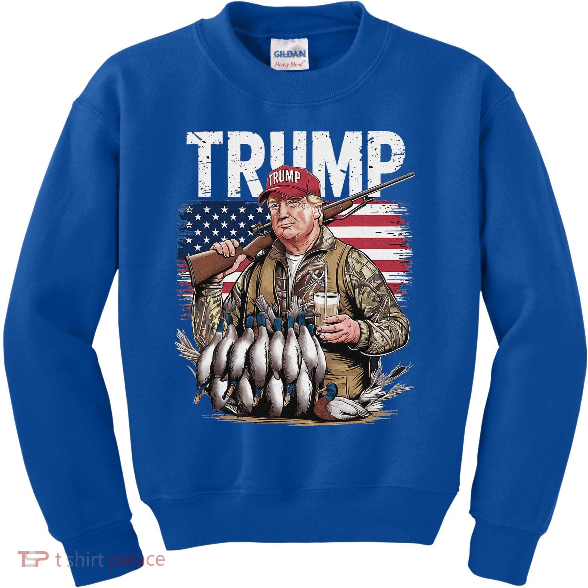 Trump Hunting Duck Hello Hunting Camo Hunting Kids Sweatshirt