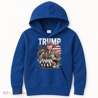 Trump Hunting Duck Hello Hunting Camo Hunting Kids Hoodie thumb 0