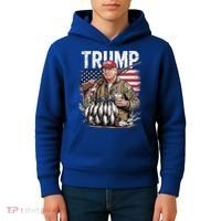 Trump Hunting Duck Hello Hunting Camo Hunting Kids Hoodie thumb 4