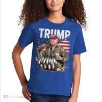 Trump Hunting Duck Hello Hunting Camo Hunting Kids T-Shirt thumb 2