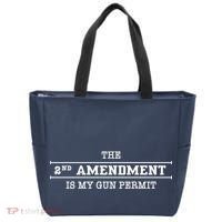 The 2nd Amendment Is My Gun Permit Tote Bag thumb 0