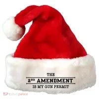 The 2nd Amendment Is My Gun Permit Santa Hat thumb 0