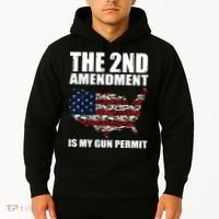 The 2nd Amendment Is My Gun Permit American Gun Flag Hoodie thumb 2