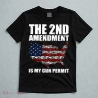 The 2nd Amendment Is My Gun Permit American Gun Flag T-Shirt thumb 5