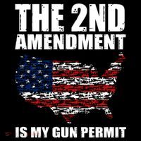 The 2nd Amendment Is My Gun Permit American Gun Flag Button thumb 1