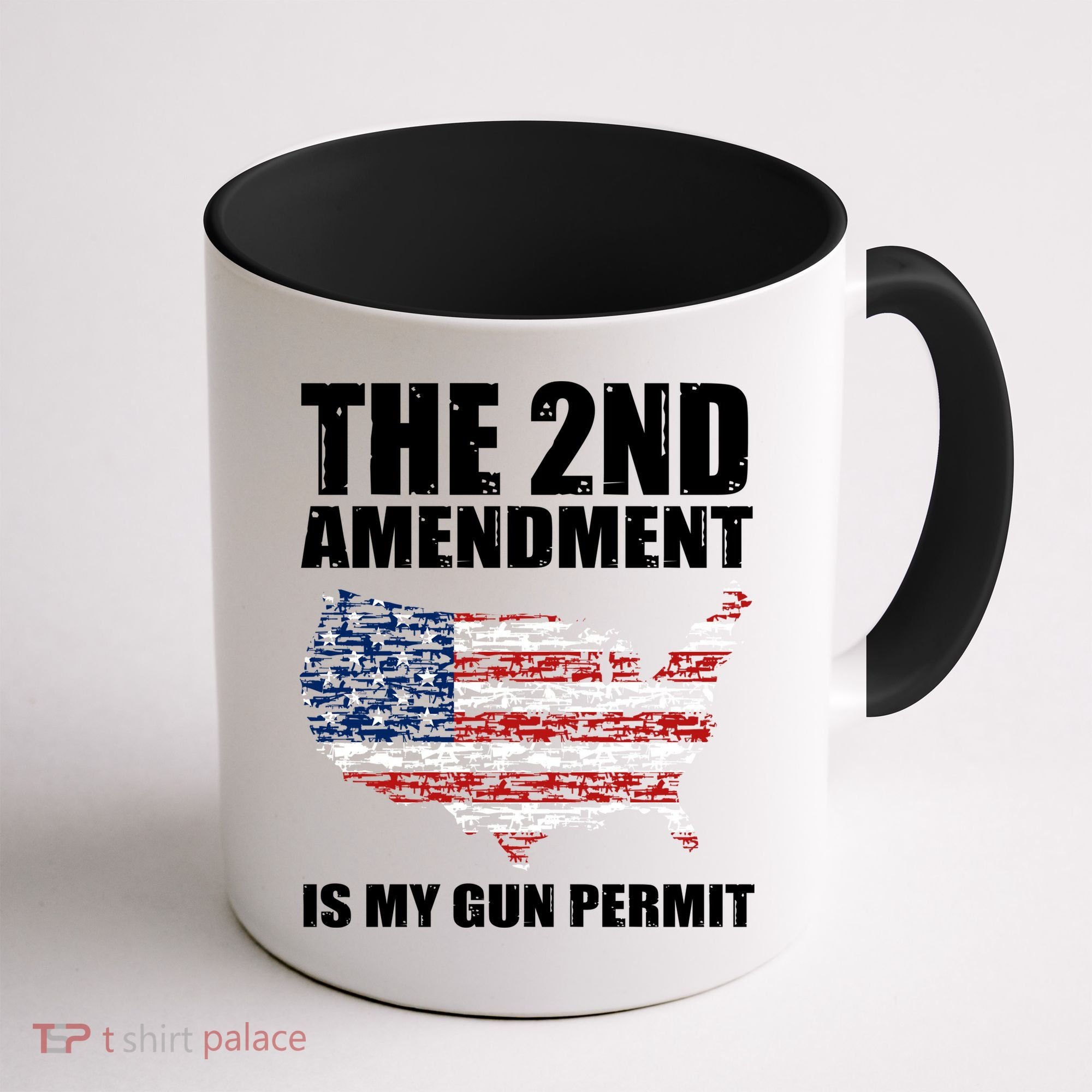 The 2nd Amendment Is My Gun Permit American Gun Flag Coffee Mug