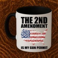The 2nd Amendment Is My Gun Permit American Gun Flag Coffee Mug thumb 2