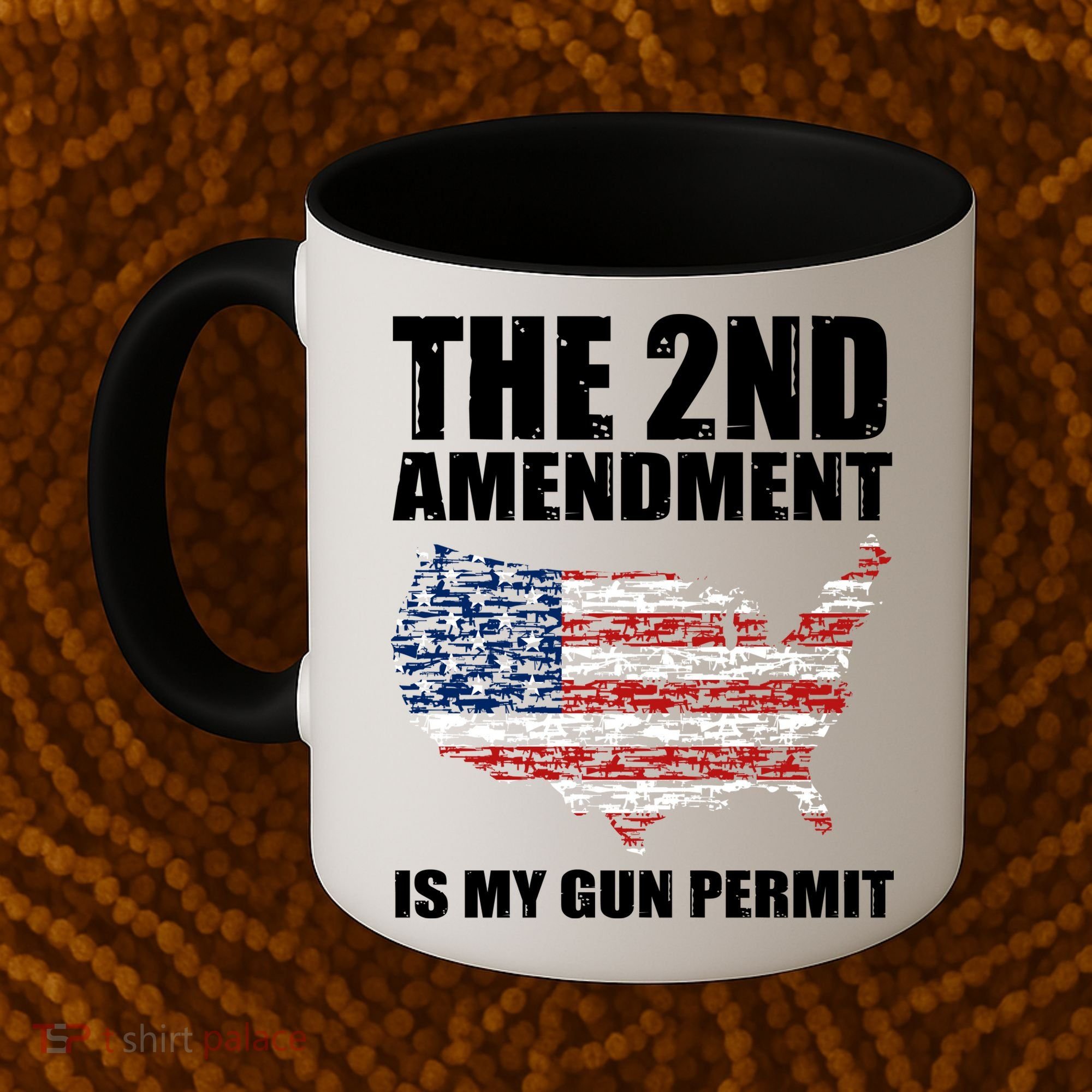 The 2nd Amendment Is My Gun Permit American Gun Flag Coffee Mug