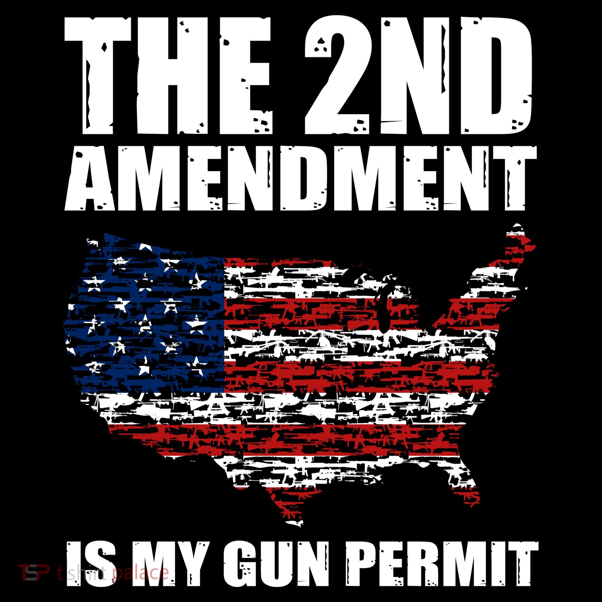The 2nd Amendment Is My Gun Permit American Gun Flag Mousepad