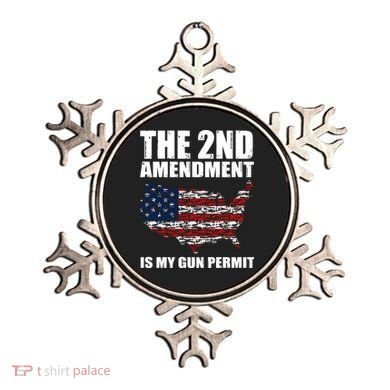 The 2nd Amendment Is My Gun Permit American Gun Flag Ornament