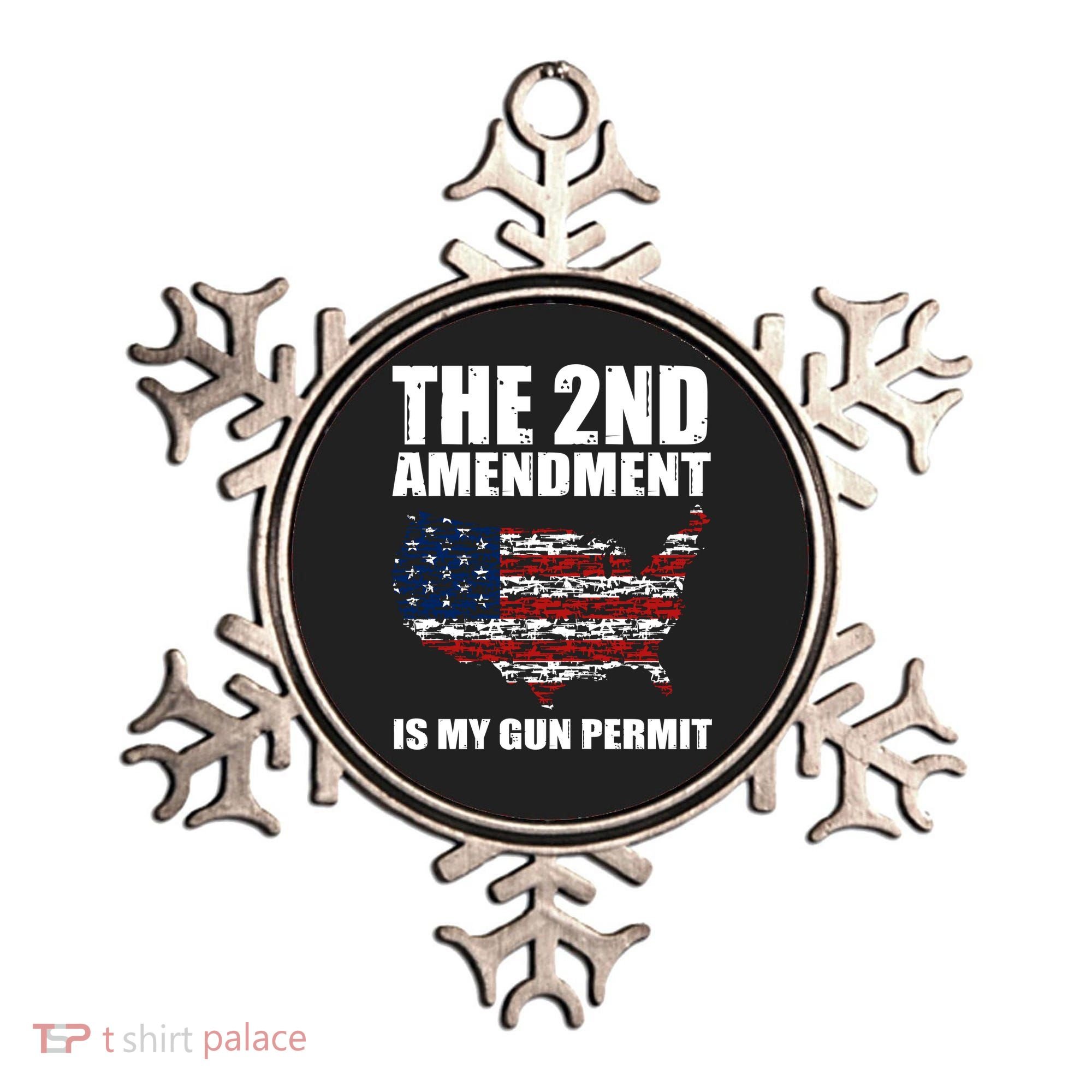 The 2nd Amendment Is My Gun Permit American Gun Flag Ornament