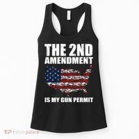 The 2nd Amendment Is My Gun Permit American Gun Flag Women's Tank Top thumb 0