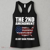 The 2nd Amendment Is My Gun Permit American Gun Flag Women's Tank Top thumb 3