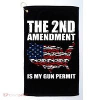 The 2nd Amendment Is My Gun Permit American Gun Flag Golf Towel thumb 0