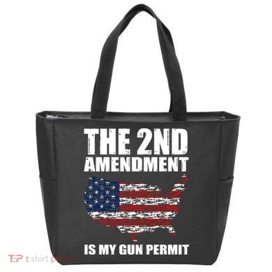 The 2nd Amendment Is My Gun Permit American Gun Flag Tote Bag