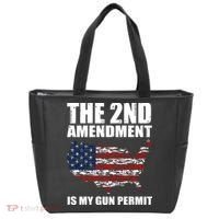 The 2nd Amendment Is My Gun Permit American Gun Flag Tote Bag thumb 0