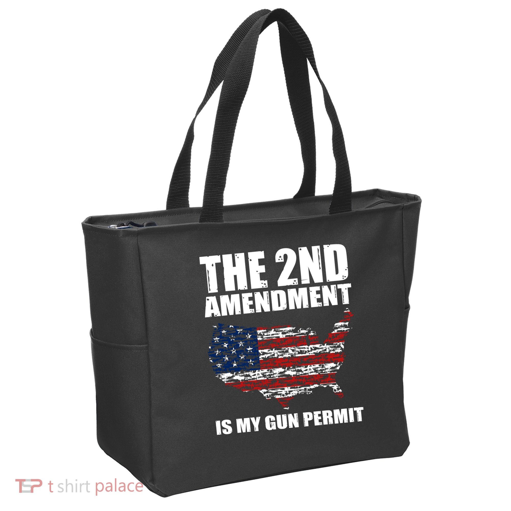 The 2nd Amendment Is My Gun Permit American Gun Flag Tote Bag