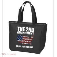 The 2nd Amendment Is My Gun Permit American Gun Flag Tote Bag thumb 3