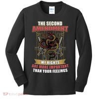 The 2nd Amendment My Rights Are More Important Than Your Feelings Kids Long Sleeve Shirt thumb 0