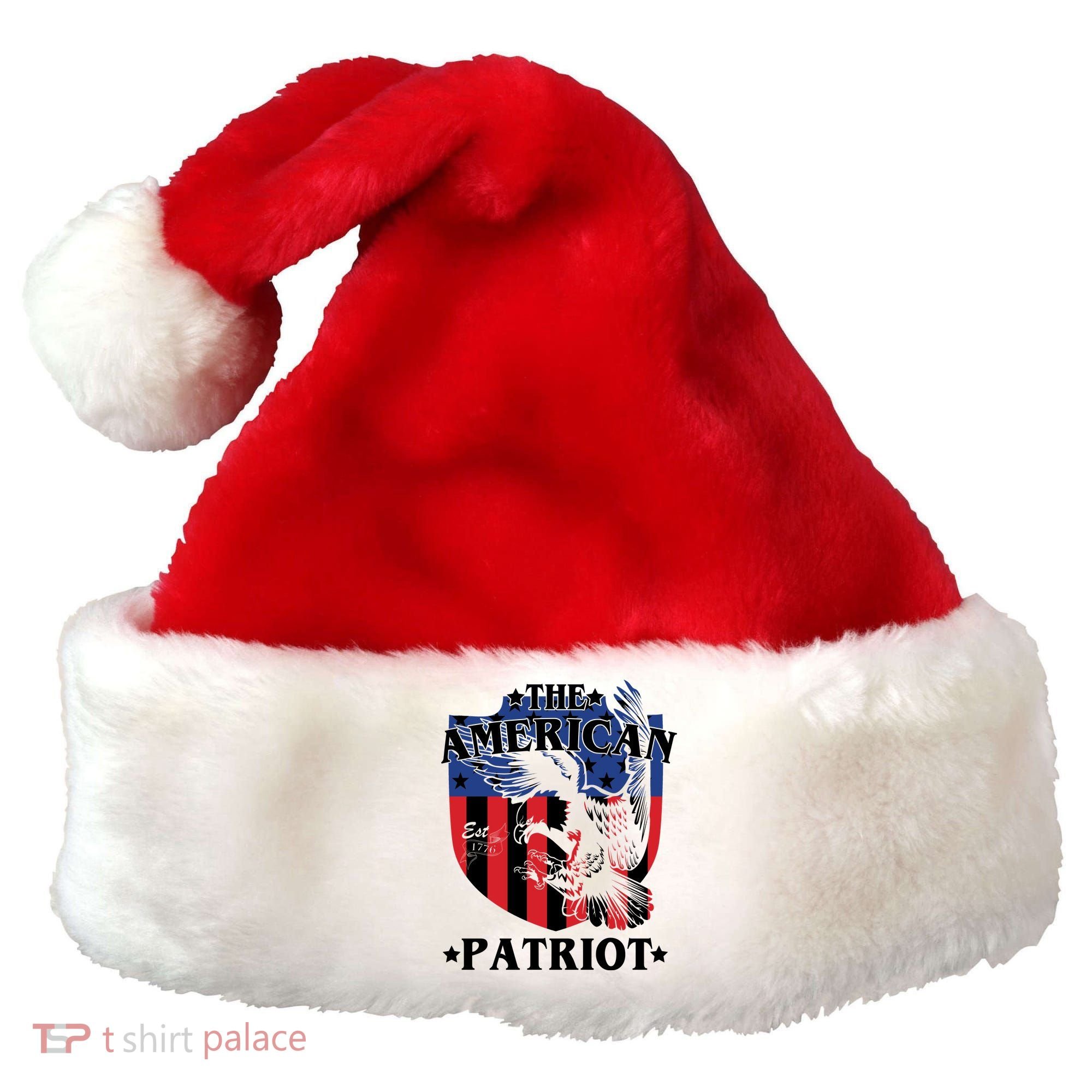 The American Patriot Est 1776 Santa Hat