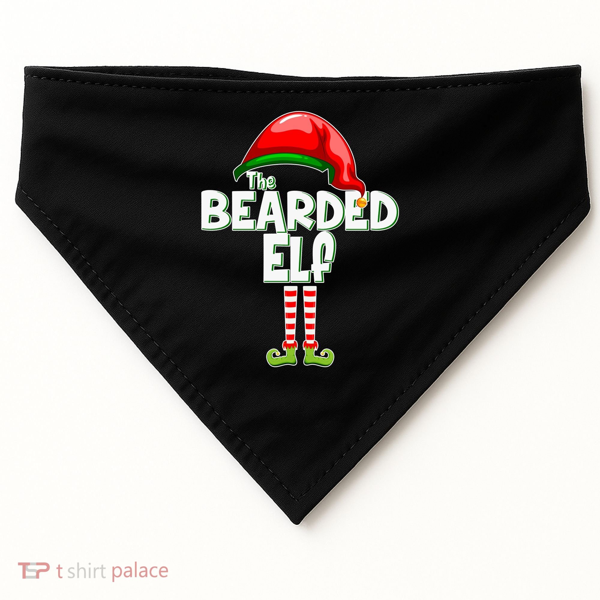 The Bearded Elf Funny Family Christmas USA-Made Doggie Bandana