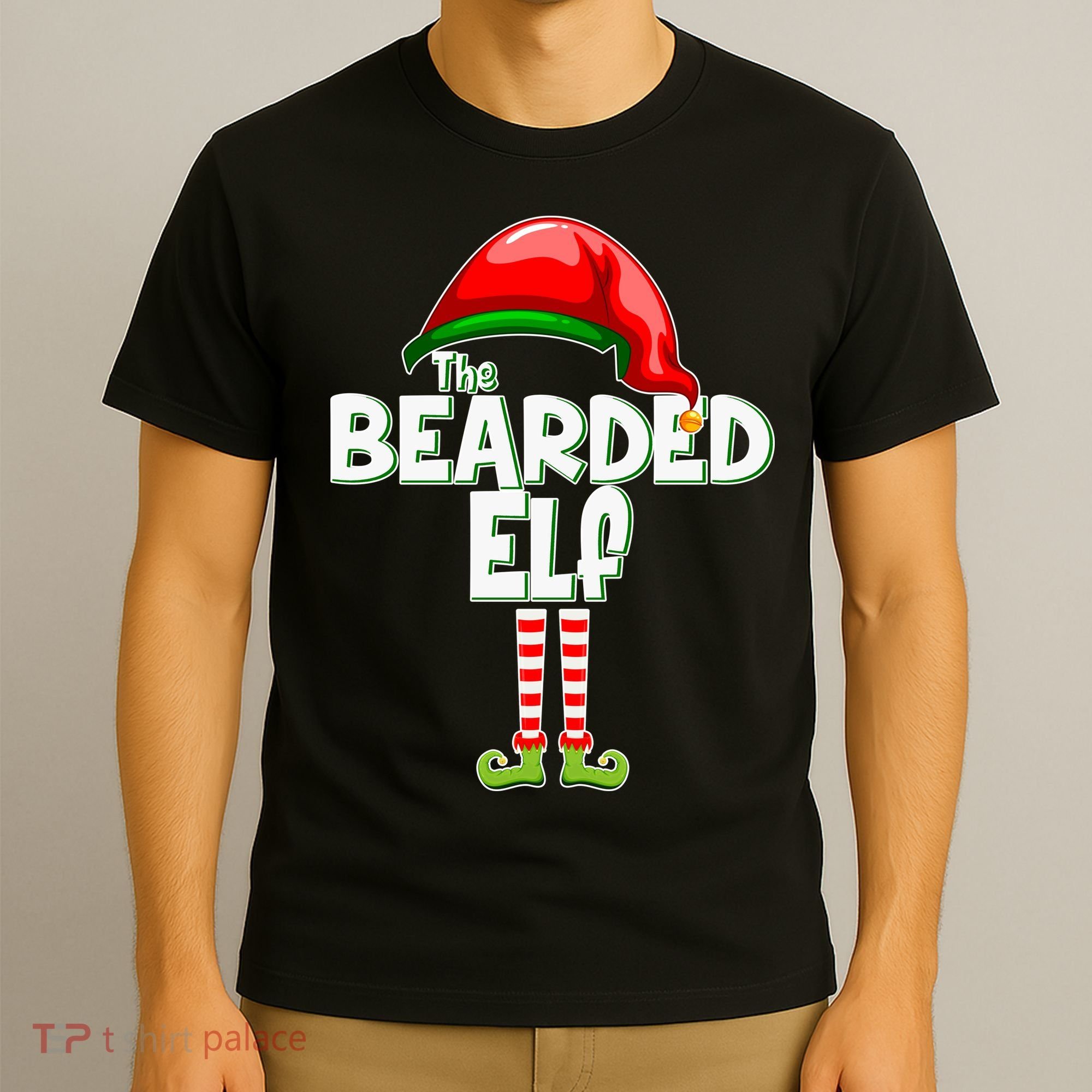The Bearded Elf Funny Family Christmas T-Shirt
