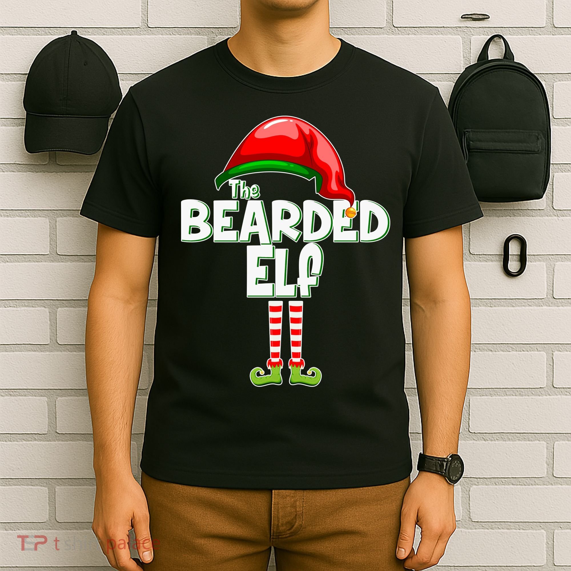 The Bearded Elf Funny Family Christmas T-Shirt