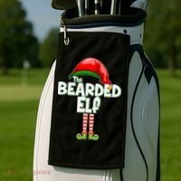 The Bearded Elf Funny Family Christmas Golf Towel thumb 2