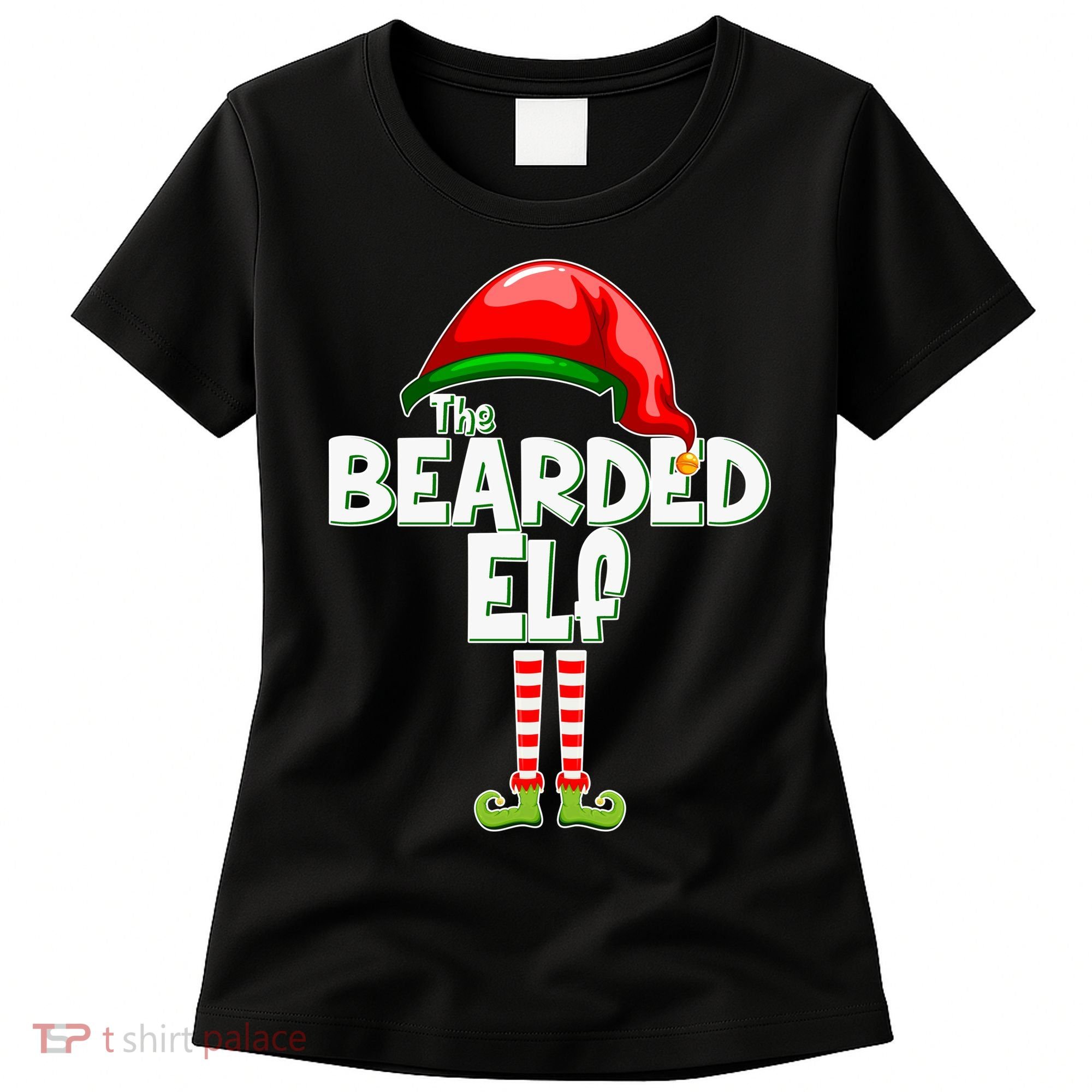 The Bearded Elf Funny Family Christmas Women's T-Shirt