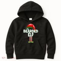 The Bearded Elf Funny Family Christmas Kids Hoodie thumb 0