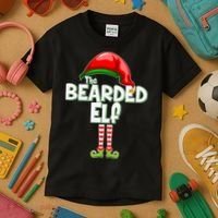 The Bearded Elf Funny Family Christmas Kids T-Shirt thumb 3