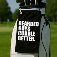 The Bearded Guys Cuddle Better Funny Beard Golf Towel thumb 2