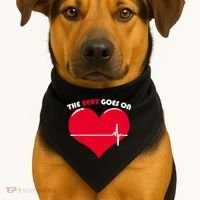 The Beat Goes On Heart Health Awareness USA-Made Doggie Bandana thumb 1
