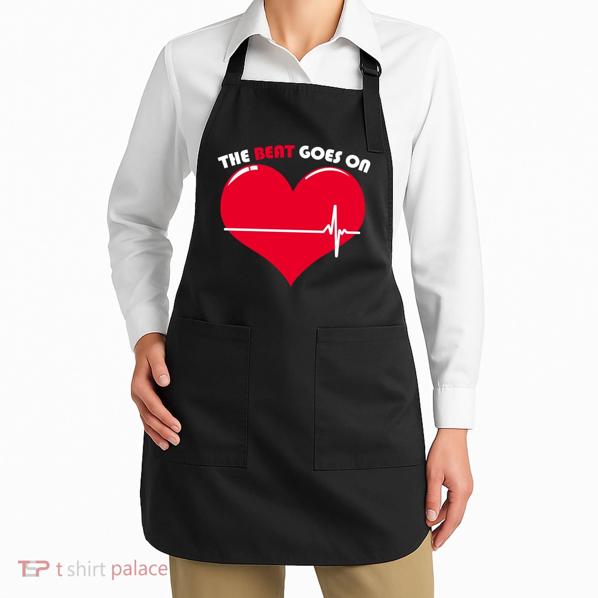 The Beat Goes On Heart Health Awareness Apron