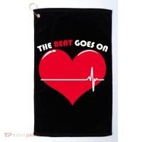 The Beat Goes On Heart Health Awareness Golf Towel thumb 0
