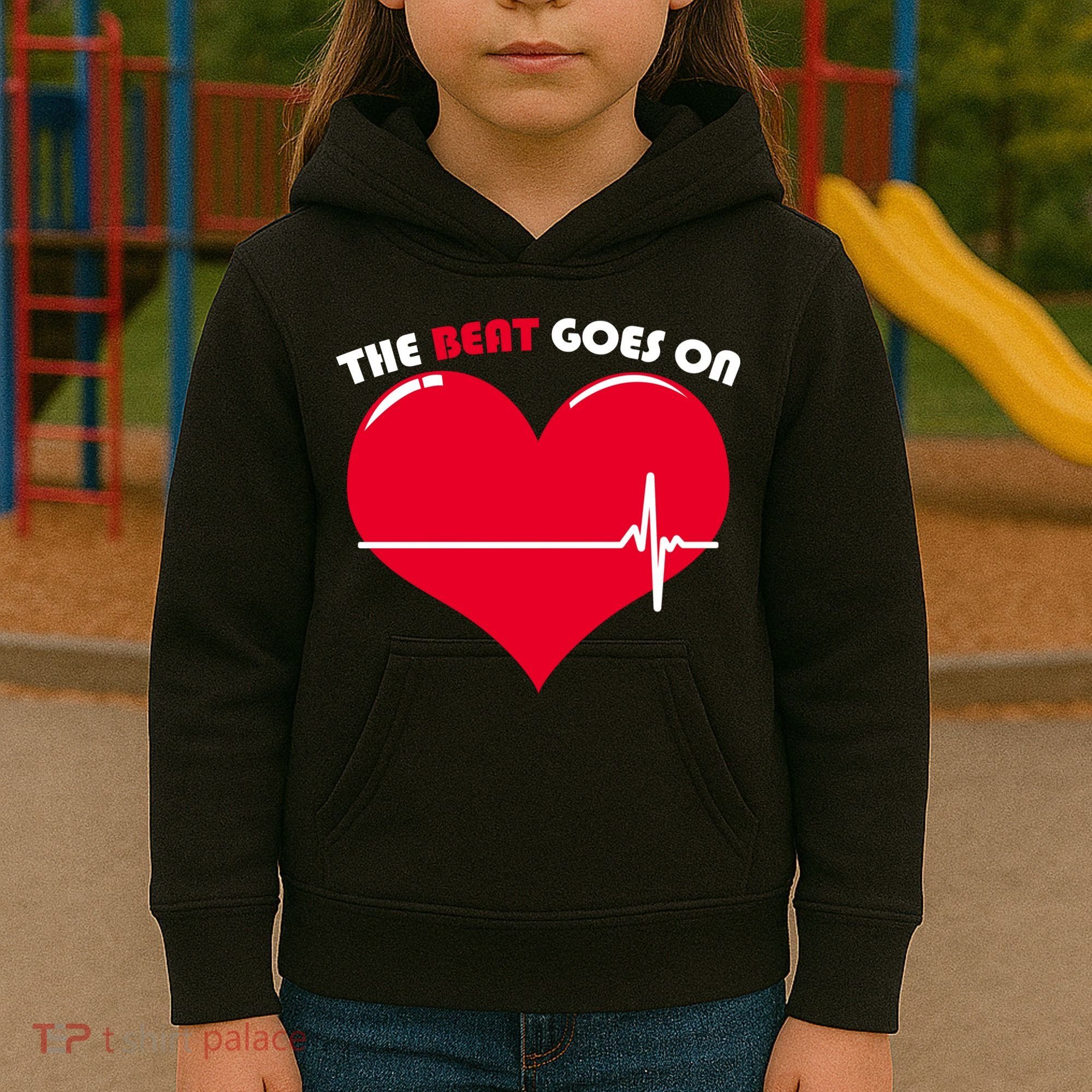 The Beat Goes On Heart Health Awareness Kids Hoodie