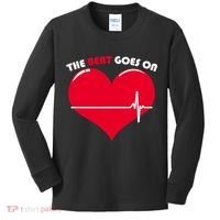 The Beat Goes On Heart Health Awareness Kids Long Sleeve Shirt thumb 0