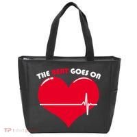 The Beat Goes On Heart Health Awareness Tote Bag thumb 0
