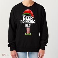 The Beer Drinking Elf Family Matching Christmas Women's Sweatshirt thumb 0
