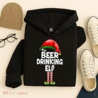 The Beer Drinking Elf Family Matching Christmas Hoodie thumb 4